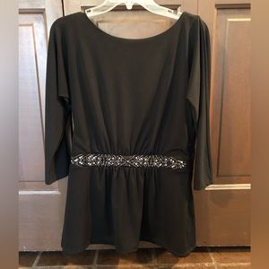 WHBM Elegant Tunic with Jeweled Waistline